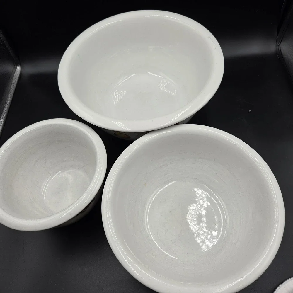 Corelle Country Cottagecore Nesting Bowls Set of Three‎ 1-2-3 Qt VTG Stoneware